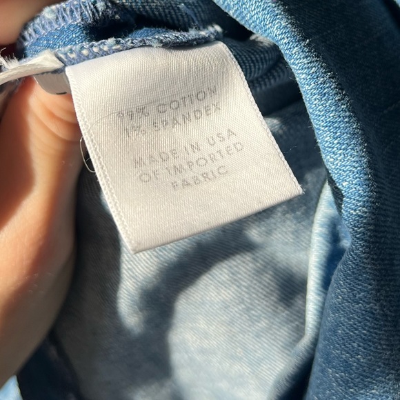 GRLFRND Ellie Puff-Sleeve One-Shoulder Denim Dress XS - Picture 7 of 14